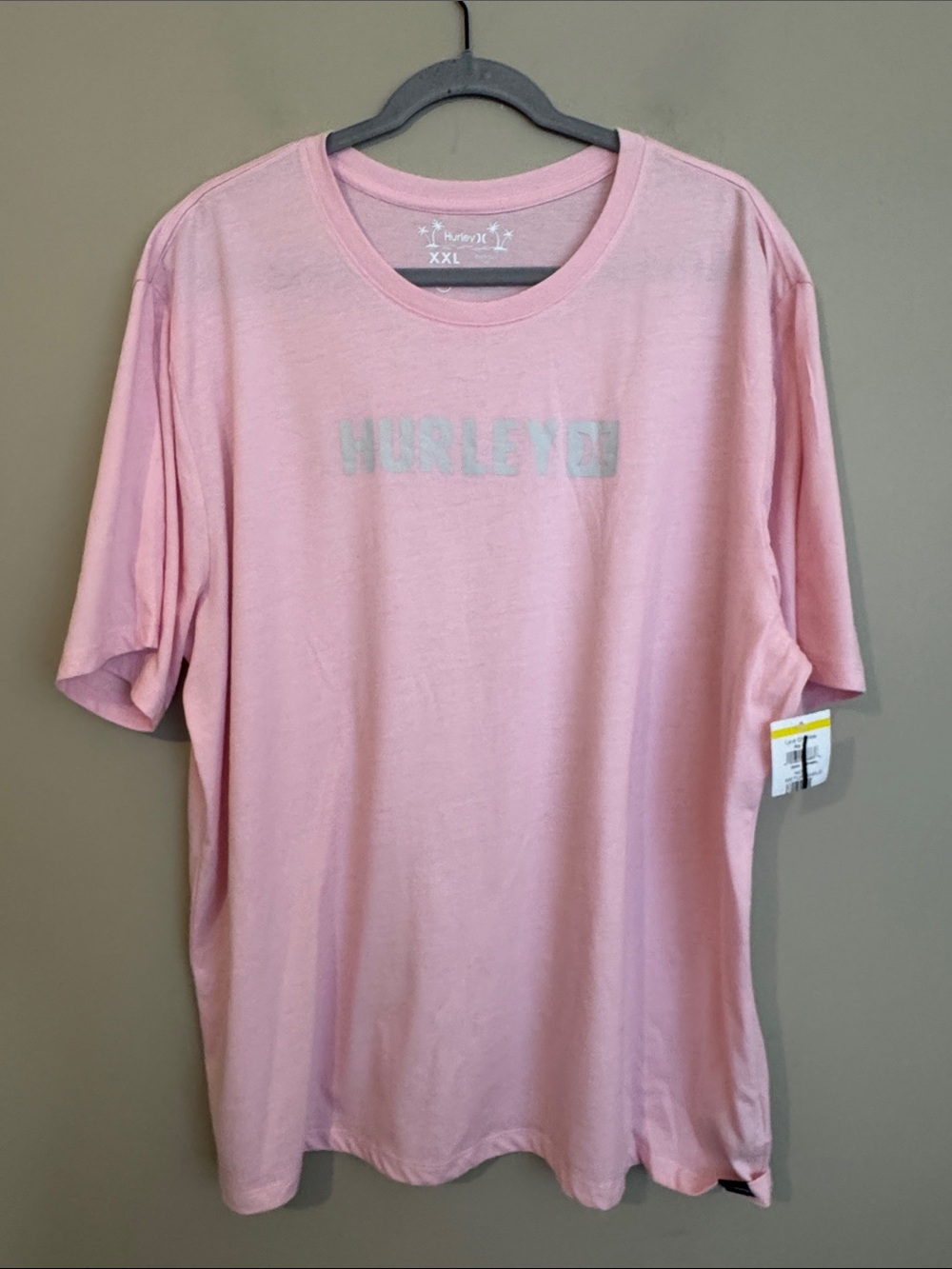 NWOT- Hurley Men's The Box Short Sleeve T-Shirt, Pink, size XXL